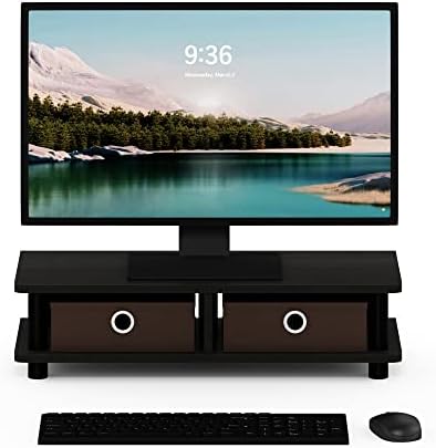 Furinno TURN-N-TUBE Toolless Monitor Stand Riser, Monitor Riser, Espresso