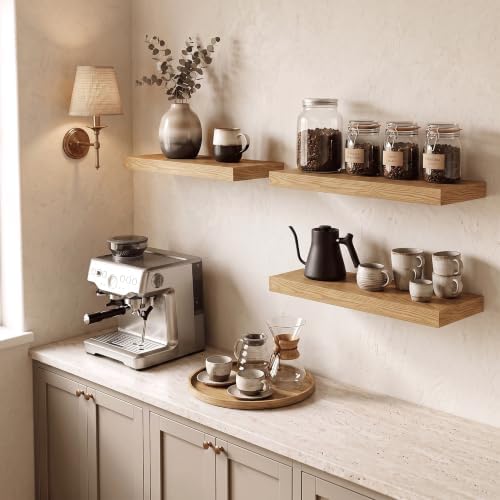 Rustic Floating Shelves for Wall, 20"L Bathroom Shelf, 8" Deep Wall Shelf