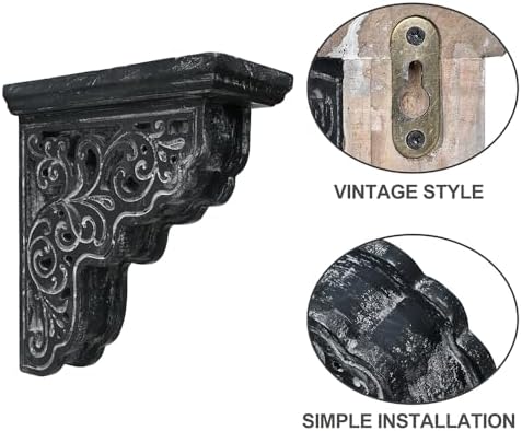 Set of 2 Corbels for Shelves Decorative Shelf Brackets Wood Corbels Farmhouse Shelf Corbels Distressed Decorative Shelf 