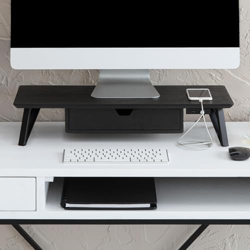 Anji Mountain Monitor Stand for Desk - Desktop Organizer & Laptop Riser, Ergonomic Monitor Riser, Space-Saving, Durable,