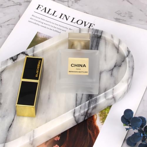 Oval Marble Bathroom Vanity Tray, Lilac, 10" x 5" x 0.6"