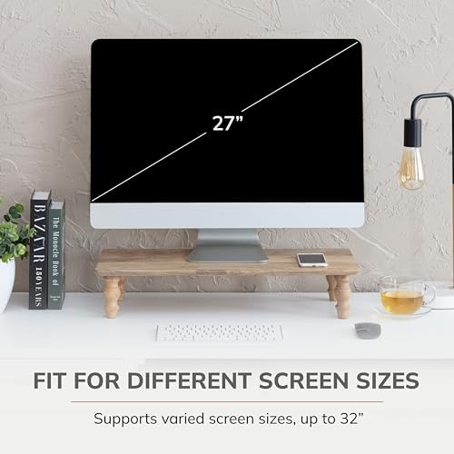 Anji Mountain Monitor Stand for Desk - Desktop Organizer & Laptop Riser, Ergonomic Monitor Riser, Space-Saving, Durable,