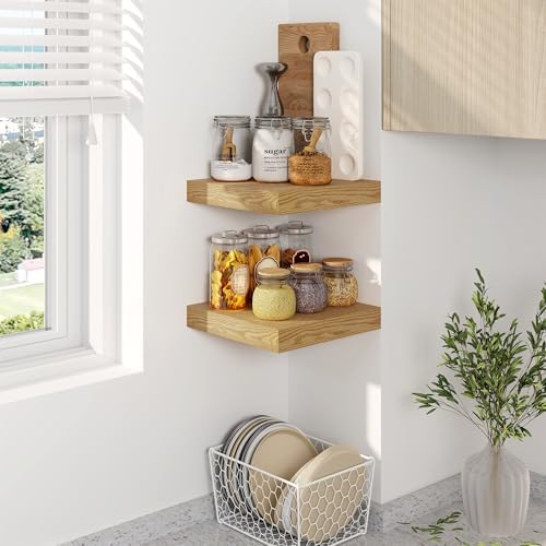 Fun Memories Floating Shelves, 8 Inch Deep Floating Shelves for Wall, 8 x 8 Wall Shelves, Rustic Wood Floating Shelf for