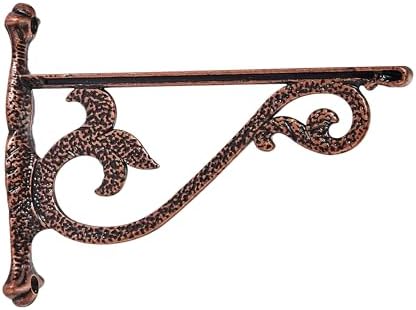 khtumeware 4 Pack Heavy Duty Hammered Antique Copper Shelf Brackets 10 Inch Wall Mounted Shelf Brackets Decorative Metal