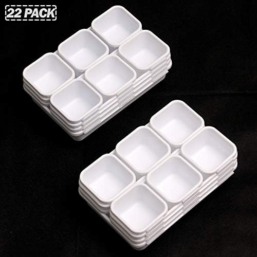 Set of 22 Interlocking Desk Drawer Organizer Tray Dividers Plastic Shallow Narrow Drawers Organizers Separators Storage 