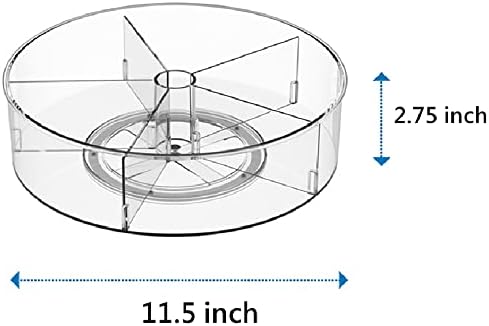 Lazy Susan Turntable Spice Rack Organizer, Food Storage Container Rotating Condiments Spinning Organizer for Kitchen Cab