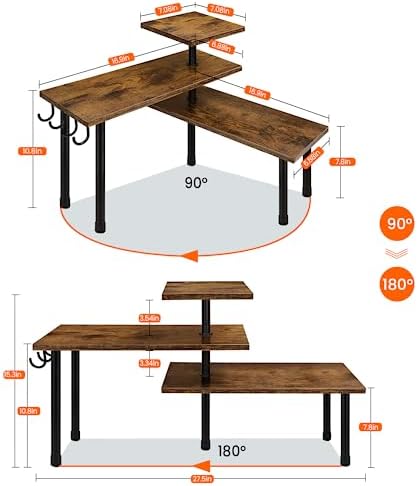 Homode Kitchen Countertop Organizer - 3 Tier Corner Shelf, Bathroom Counter Organizer, Spice Rack, Coffee Bar, Over Sink