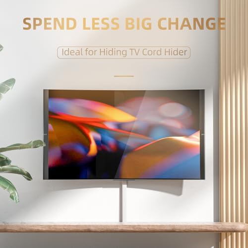 Delamu TV Cord Hider Wall, 142in Cable Hider, Large Cord Covers for 3-4 Wires on Wall, Paintable Wire Hiders Wire Covers