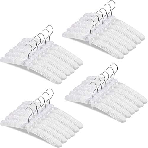 Jetec 24 Pack Satin Padded Hangers for Women Clothing 15",White