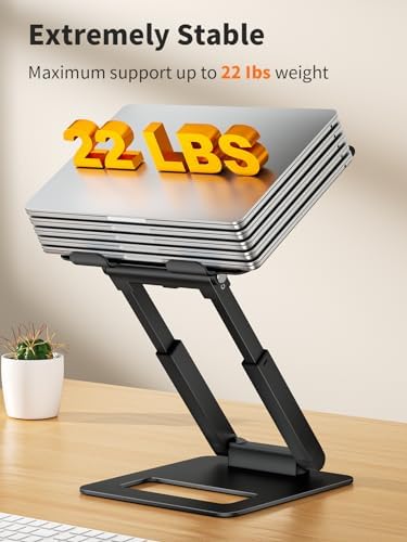 tounee Laptop Stand for Desk Adjustable Height, Telescopic Computer Stand with Pull Out Design Ergonomic Laptop Riser Fi