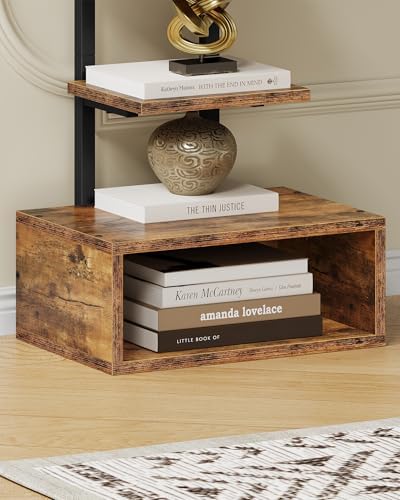 CHOEZON 8-Tier Bookshelf, LED Bookcase with Semi-Open Bottom, Small Space Standing Shelf with Lights, Corner Storage Sta
