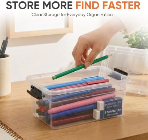 Superio 1.85 Quart Clear Plastic Storage Boxes with Lids, Stackable Organizer Containers, BPA-Free Storage Bins for Home
