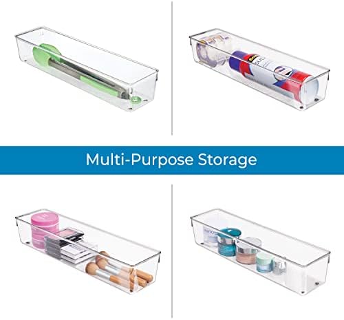 iDesign Plastic Drawer Organizer, Set of 2, 4" x 16" x 3"