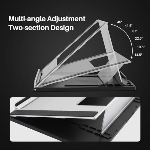 HUION ST200 Adjustable Laptop Stand for Desk, Aluminum Computer Stand
