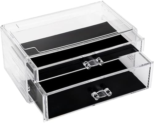 Sea Team Stackable Clear Acrylic Makeup Organizer with Drawers for Vanity