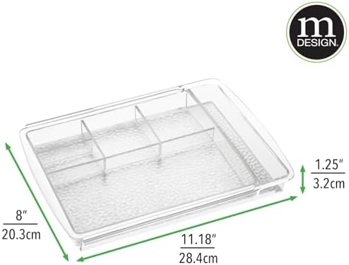 mDesign Expandable Makeup Organizer for Bathroom Drawers, Vanities, Countertops: Organize Makeup Brushes, Eyeshadow Pale