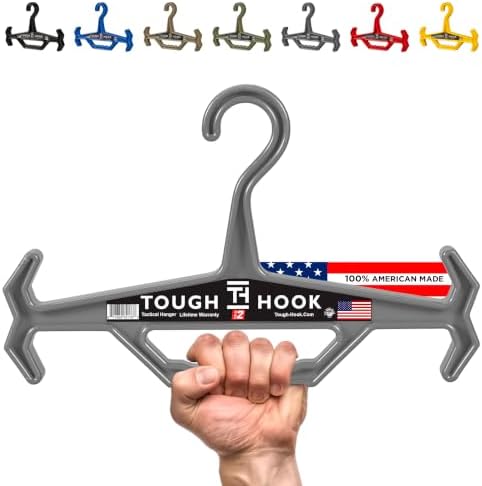 Tough Hook Original Heavy Duty Hanger, USA-Made, Police & Scuba BCD, 1 Gray