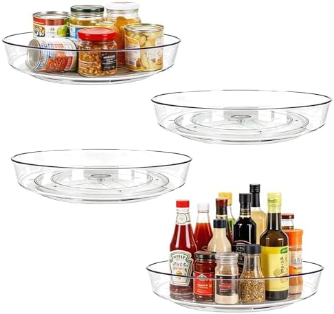 4 Pack Lazy Susan 10 inch Turntable for Spice Organization