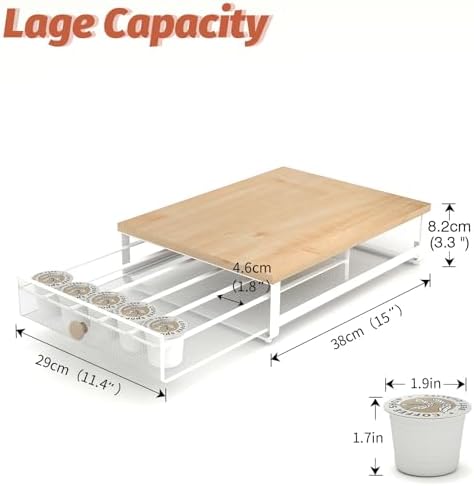 Sedegn Coffee Pod Storage Drawer: Holds 35 K-Cup Pods Coffee Pod Organizer