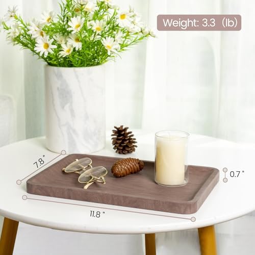 Karibiber Marble Vanity Tray, 11.8in Sandstone Bathroom Kitchen Tray for Countertop, Decorative Dresser Organizer, Perfu
