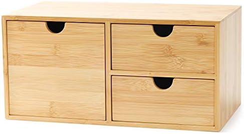 Bamboo Desk Drawer Organizer, Desktop Organizer with Drawers(3 Drawers)