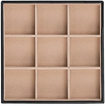 Glenor Co Jewelry Organizer Tray - Set of 2 - Stackable 18 Slots Jewelry Storage Trays - Display on Dresser or Drawer - Compatible with Other Trays - Black