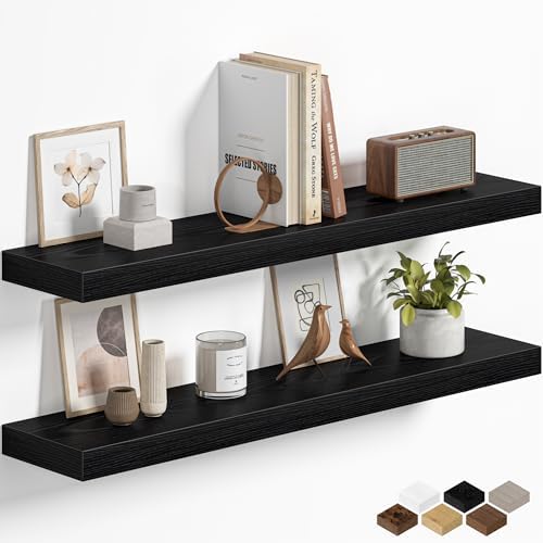 Fun Memories Floating Shelves for Wall 32 Inch, Set of 2 – Wall-Mounted Storage & Display Shelf with Invisible Bracket, 