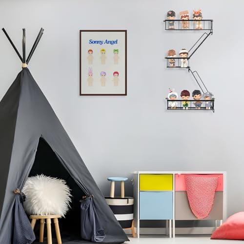 SweetSage Fire Escape Wall Shelf, Modern City Corner Wall Decorative Action Figure Metal Display with Mini Shelf, Black 