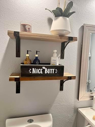 Admired By Nature Hello Sweet Cheeks Solid Wood Toilet Paper Holder, Farmhouse Décor, Toilet Paper Storage, Bathroom Acc