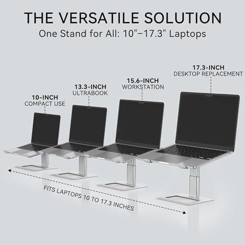 SOUNDANCE Adjustable Laptop Stand for Desk, Computer Stand, Ergonomic Laptop Riser Holder Compatible with 10 to 17.3 Inc