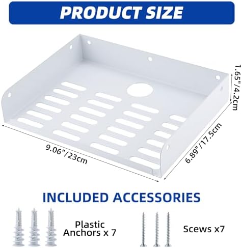 Metal Floating Shelf 9 x 6.9 Inch, Compact Wall Mounted Shelf with Lip for Router, Game Console, AV Equipment