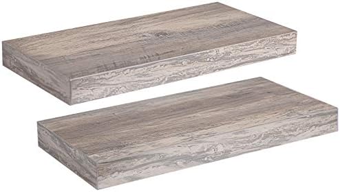 HOOBRO Floating Shelves for Wall, Wall Mounted Shelf Set of 2, 15.7" Hanging Shelf with Invisible Brackets, for Wall Dec