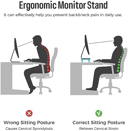loukin Monitor Stand Riser for Desk, 22.4" × 8.2" Computer Stand, Black