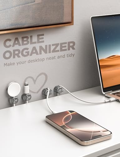 12Pack Cable Clips - Chfeila Latest Dual Spring Cord Organizer with Clasp Lock, [Max Stability] Desk Cable Management, A