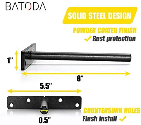 BATODA 8" Heavy Duty Floating Shelf Brackets, Hidden Steel Supports, Pack 6
