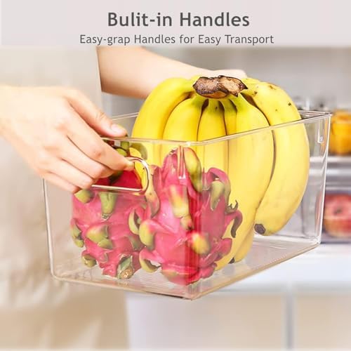 Set of 8 pantry organizers and storage, Clear Plastic Storage Bins for Kitchen Organization, Freezer Storage, Home Edit 