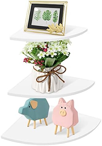 Corner Shelf Wall Mount 3Pcs Wall Mount Floating Corner Shelves Home Furniture Office Decor Storage Rack 90 Degrees Righ