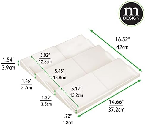 mDesign Expandable Plastic Deluxe Spice Rack, Drawer Organizer for Kitchen Cabinet Drawers, 3 Tier Slanted for Spice Jar