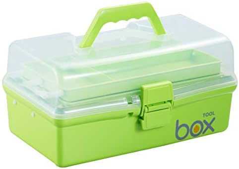 Kinsorcai 12'' Three-Layer Clear Plastic Storage Box/Tool Box, Multipurpose Organizer and Portable Handled Storage Case 