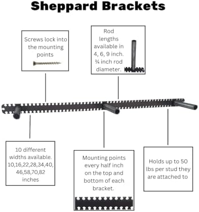 Floating Shelf Brackets - Sheppard Brackets - Easy Install - Heavy Duty (58 inch)