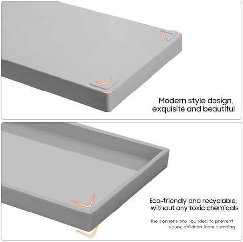 Vanity and Bathroom Tray, 11.8" ABS Countertop Organizer,Waterproof Vanity Tray for Toilet Tank,Perfume,Soap,Keys,Bathro