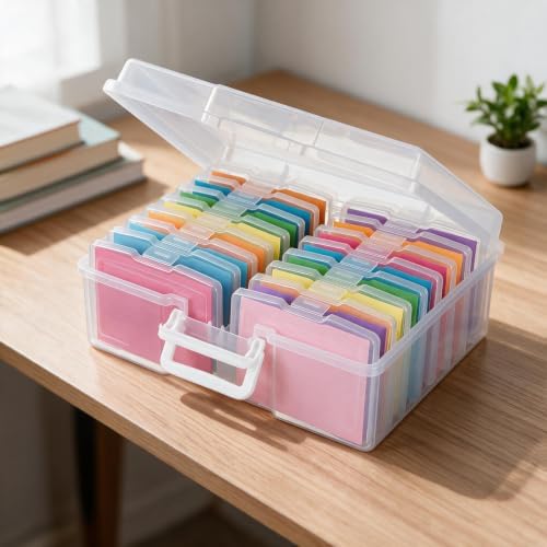 novelinks Photo Storage Boxes with Handle, Photo Organizers and Storage