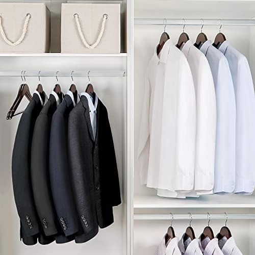 TOPIA HANGER Wooden Coat Hangers 30 Pack, Cherry Wood Suit Hangers with Non Slip Pants Bar, 360° Swivel Hook and Shoulder Notches for Camisole, Jacket, Pants, Smooth Finish Clothes Hangers - CT34M30