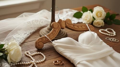 Handmade Wooden Wedding Hanger for Bride Groom Dress Suit Keepsake Gift