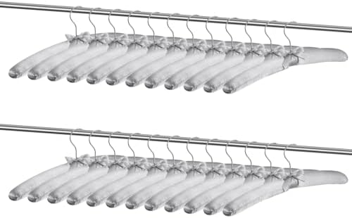 Jetec 24 Pack Satin Padded Hangers for Women Clothing 15",Grey