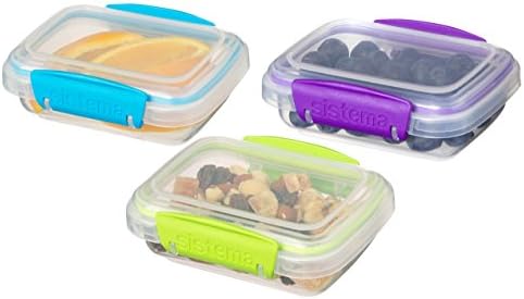 Sistema KLIP IT Accents Collection Food Storage Containers, 6.7 oz./0.2 L, Color Received May Vary, 3 Count