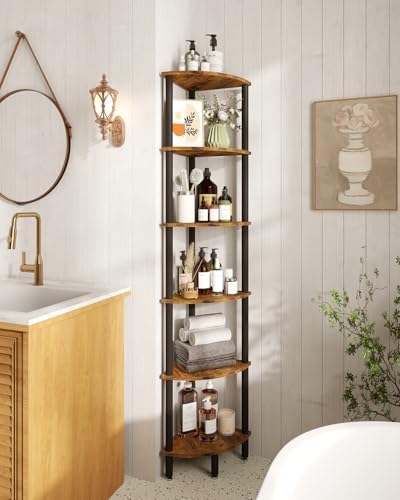 IBUYKE 6 Tier Corner Shelf Stand,Industrial Corner Display Rack WBC011H
