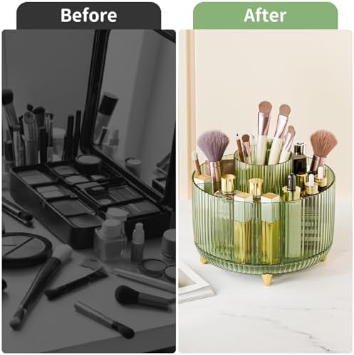 fanado 360° Rotate Makeup Brush Holder Organizer, Makeup Organizers Countertop, Makeup organization and Skincare Storage