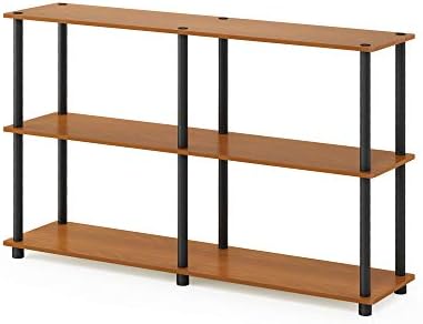 Furinno Turn-N-Tube Toolless Assembly Storage Shelves, 3-Tier 47.4 Inch Book Shelf, Corner Shelf, for Organization and S