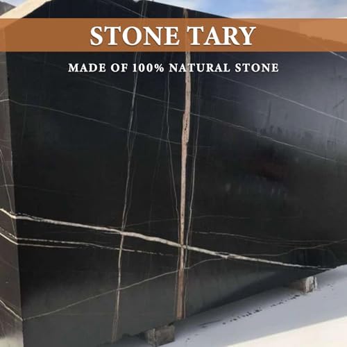 Koville Black Marble Vanity Tray for Bathroom Countertop, 10"x5" Natural Marble Catchall Tray Perfume Trays for Dresser,